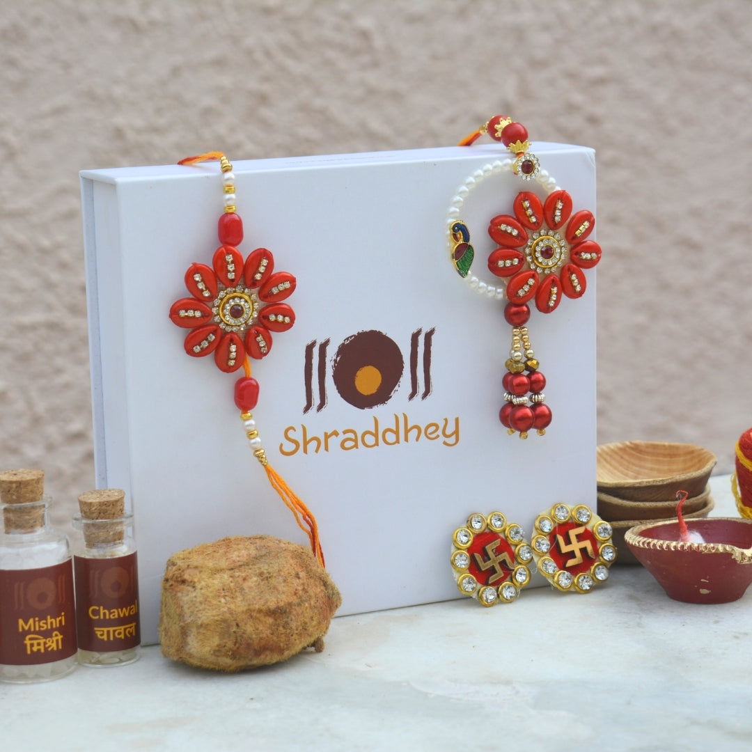 Red Shells Rakhi All in one Hamper