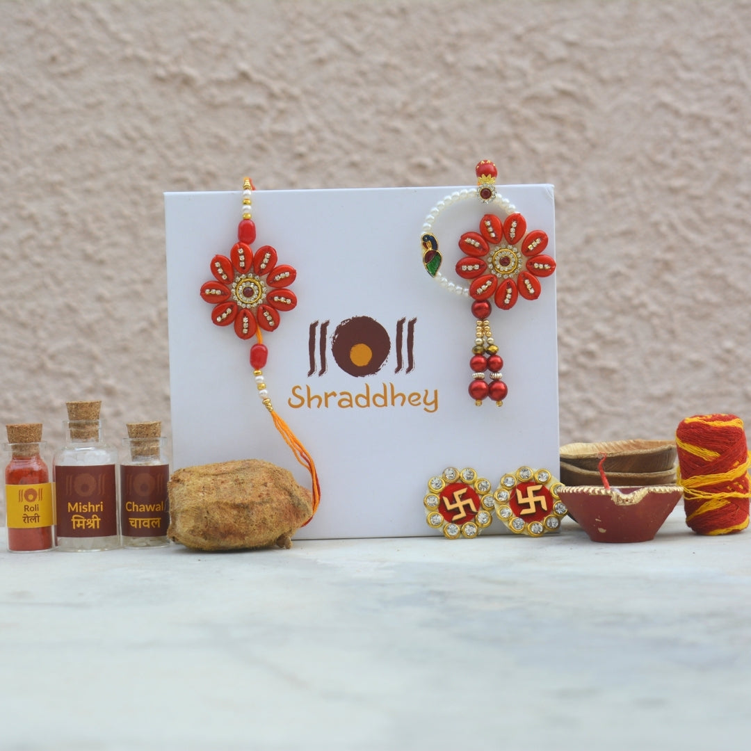 Red Shells Rakhi All in one Hamper