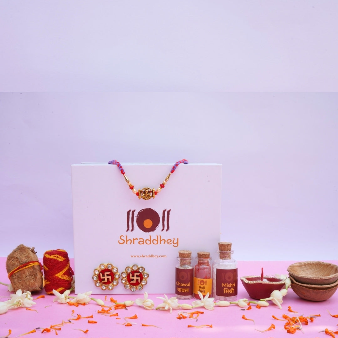 Ganesha Circle Rakhi All in one Hamper