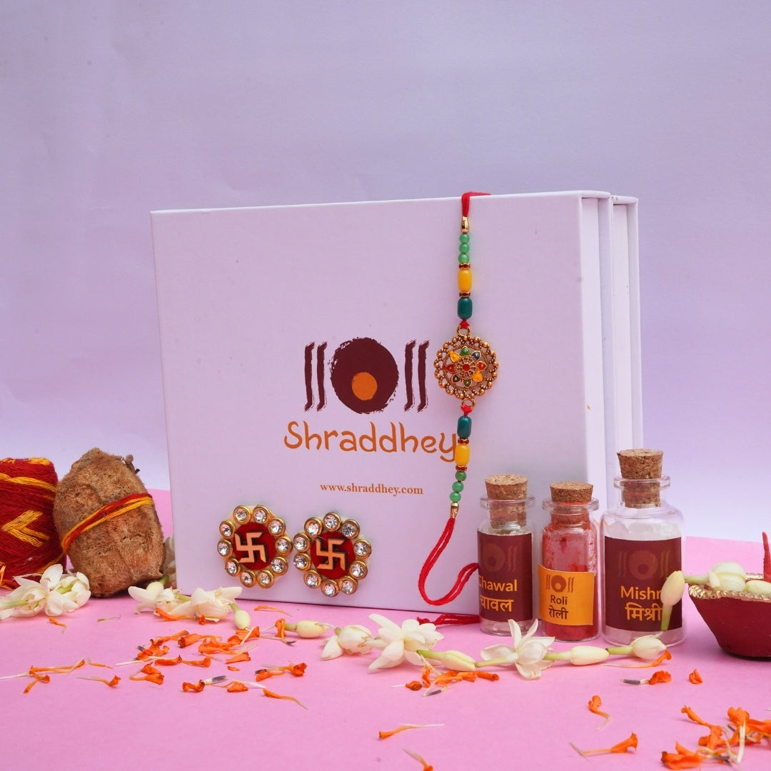 Colorful Chakra Rakhi All in one Hamper