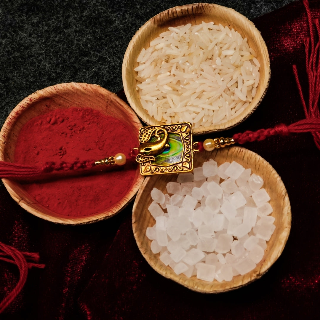 Ganesha Square Rakhi All in one Hamper