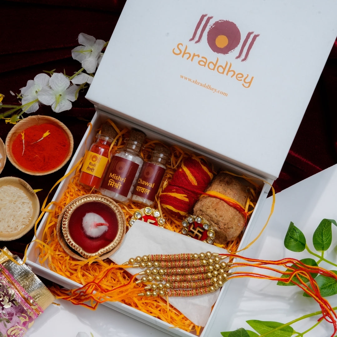Orange Golden Dora Rakhi All in one Hamper