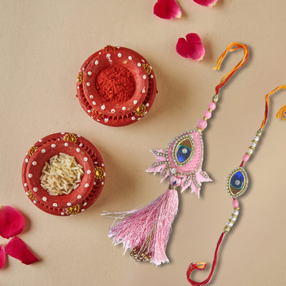 Pink Peacock Bhaiya-Bhabhi Rakhi All in one Hamper