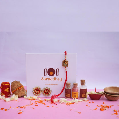Ganesha Square Rakhi All in one Hamper