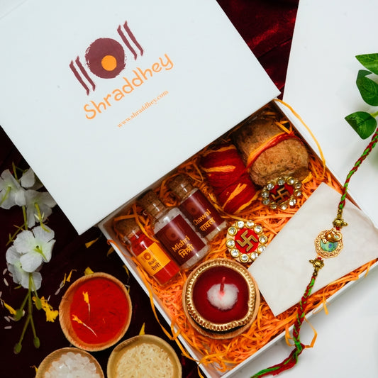 Ganesha Peacock Rakhi All in one Hamper