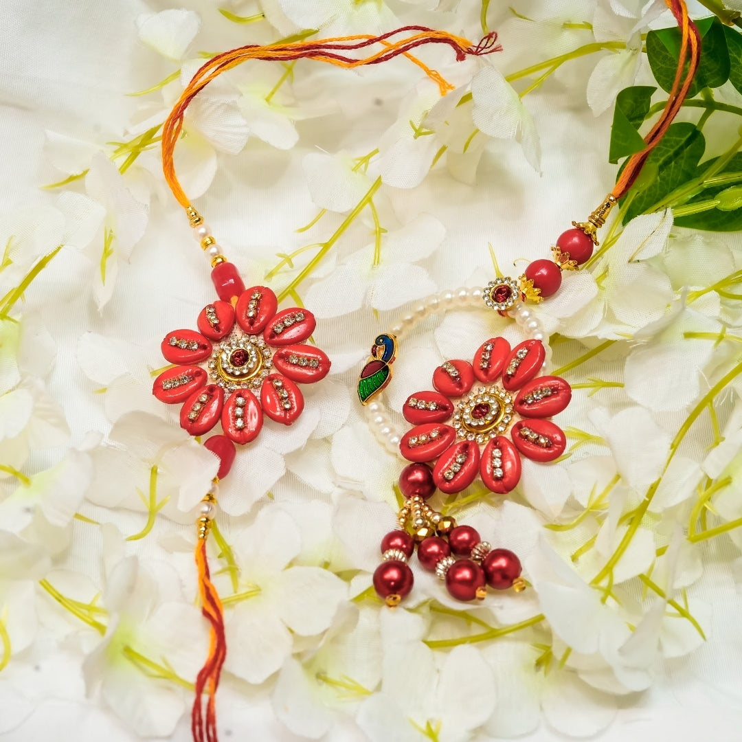 Red Shells Rakhi All in one Hamper