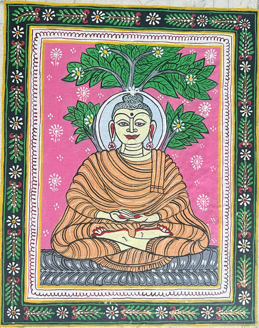 Buddha Under Bodhi Tree Pattachitra Painting