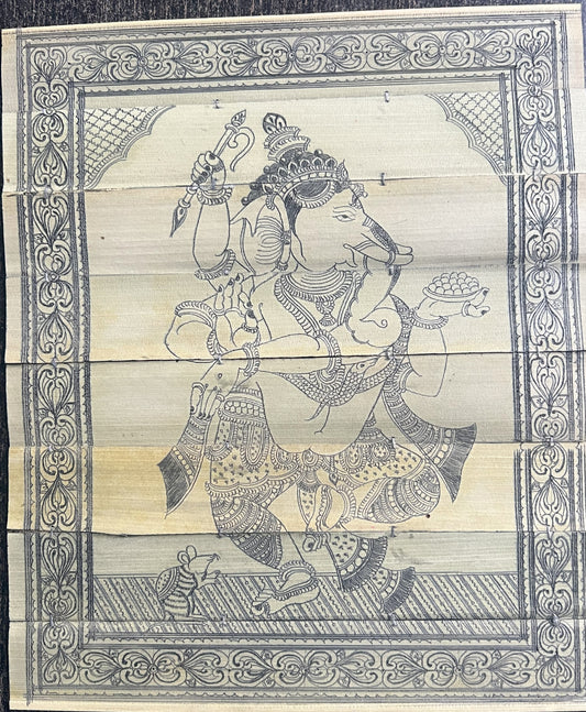 Lord Ganesha Palm Leaf Pattachitra
